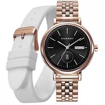 Viceroy SmartPro Mujer 401144-70 Reloj Smartwatch Acero Oro Rosa + Correa Adicional Blanca