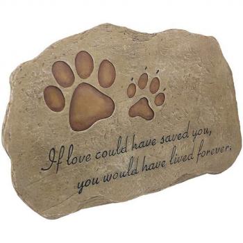 Plaque de pierre souvenir pour animal de compagnie avec impression de patte