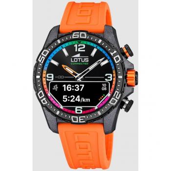 Reloj de hombre Lotus Connected D con correa de caucho naranja, modelo 20000/7
