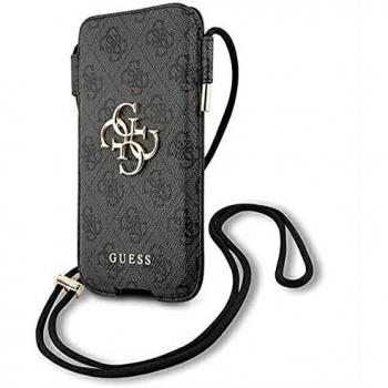 Bolso para smartphone 6,7'' de cuero gris 4G