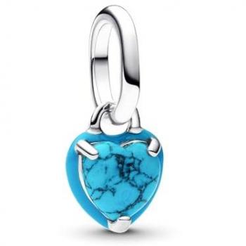 Corazón Turquesa en Plata de Ley Mini Colgante