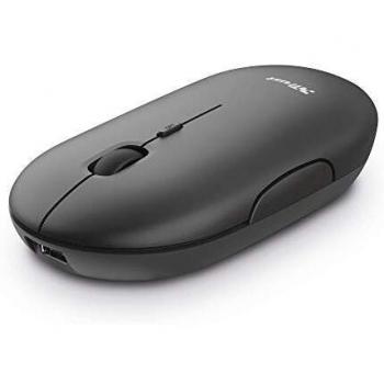 Trust Puck Mouse Wireless Ricaricabile, Bluetooth o 2.4 GHz con Mini Ricevitore USB, Silenzioso, Pulsante DPI, Mouse Bluetooth Ergonomico Senza Fili per PC, Macbook, Mac, Computer, iPad