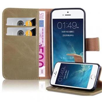 Funda libro para Apple iPhone 5/5S/SE en Marrón Capuchino