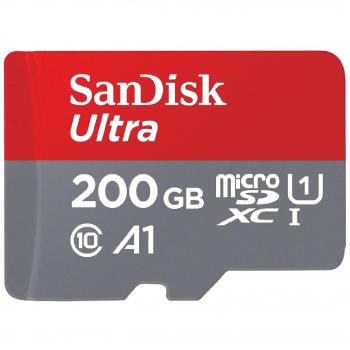 SanDisk Ultra Scheda di Memoria MicroSDXC e Adattatore con A1 App Performance, Velocità fino a 100 MB/Sec, Classe 10, U1, Single Pack, 200 GB