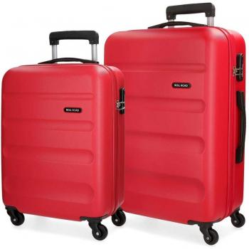 Roll Road Flex Juego de maletas Rojo 55/65 cms Rígida ABS Cierre combinación 91L 4 Ruedas Equipaje de Mano
