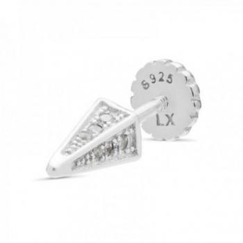 Pendiente medio par Luxenter piercing plata Ley 925m rodiada colección Retthor pirámide circonitas