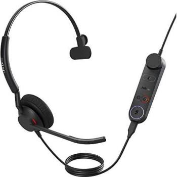 Jabra Engage 50 II Cuffie Mono Cablate con Unità di Controllo Link e 3 Microfoni Cancellazione Rumore