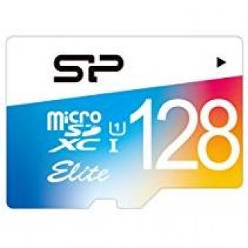 Silicon Power Memory Card SD 128GB Model: Elite Class 10 UHS-1 (U1) Retail Pack Colorful