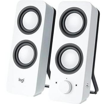 Logitech Z200 Altoparlanti per PC, Audio Stereo Completo, 10 Watt, 2 Ingressi Audio 3.5 mm, Jack ‎per Cuffie, Bassi Regolabili, Controllo Volume, Presa EU/IT, Computer/TV/Smartphone/Tablet, Bianco