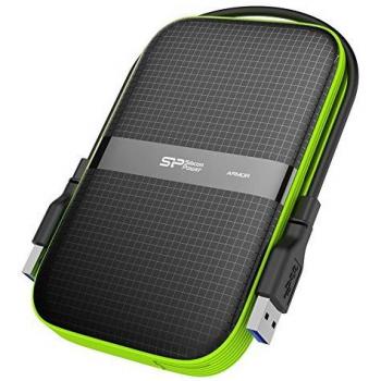 Silicon Power SP020TBPHDA60S3K Armor A60 Hard Disk Esterno Portatile da 2 TB, Antiurto/2.5, USB 3.0, Resistente all'Acqua, Grado Militare MIL-STD-810G e IPX4, Nero