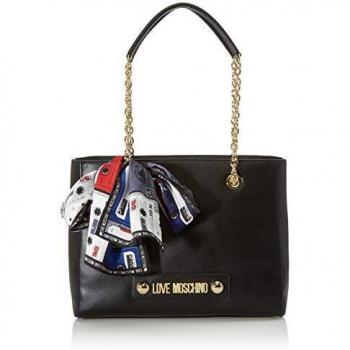 Bolso tote Love Moschino Borsa Small Grain PU, Mujer, Negro