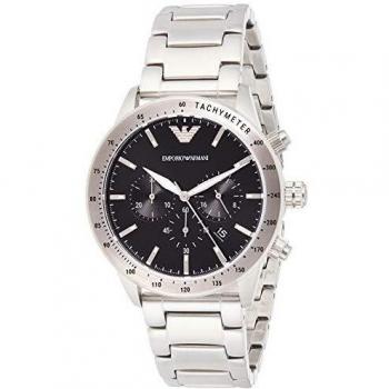 Emporio Armani Reloj Analógico para Hombre de Cuarzo AR11241 Multicolor (Plata/Negro)