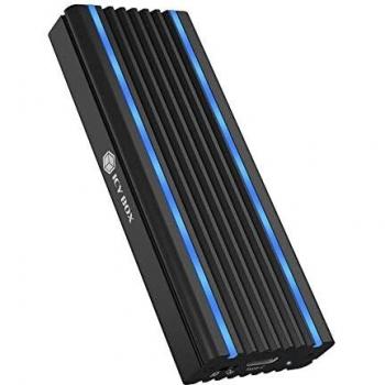 ICY BOX M.2 NVMe Enclosure con USB 3.1 Gen2, illuminazione LED RGB, sistema di raffreddamento, USB-C, USB-A, PCIe M-Key SSD, alluminio, nero, IB-1824ML-C31