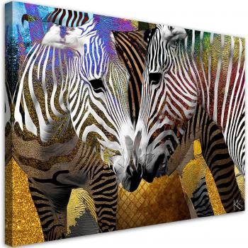 Cuadro Abstracto Cebra 60x40 en Blanco y Negro