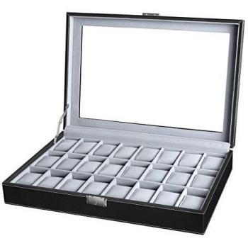 Caja Joyero 24 Ranuras de Relojes