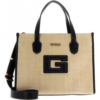 Bolso Beige Mimbre con Asas Mujer
