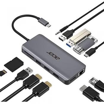 Acer HP.DSCAB.009 replicatore di porte e docking station per notebook Cablato USB 3.2 Gen 1 (3.1 Gen 1) Type-C Argento