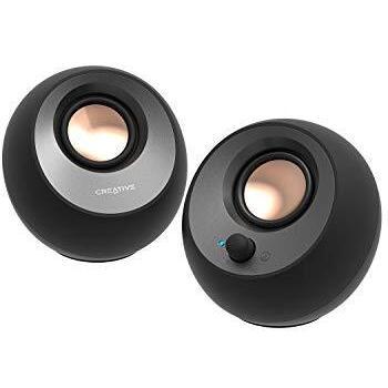 Creative Pebble V3 Altoparlanti da scrivania USB-C 2.0 in stile minimalista con audio USB, Clear Dialog, Bluetooth 5.0, 8W RMS con potenza di picco di 16W, adattatore USB-A compreso (nero)