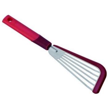 ESPATULA RANURADA BORDE SILICONA ROJA