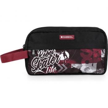 Neceser Gabol Rebel negro y granate con acople para carro
