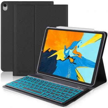 SENGBIRCH Custodia Tastiera per iPad PRO 11, Slim Fit Cover Protettiva con Inglese Tastiera Bluetooth Wireless Staccabile per iPad PRO da 11 Pollici (Nero)