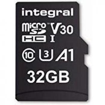 Integral Memory microSDXC da 32 GB ad alta velocità con velocità fino a 100 MB/s in lettura e 30 MB/s in scrittura, V30 UHS-I U3 + adattatore SD