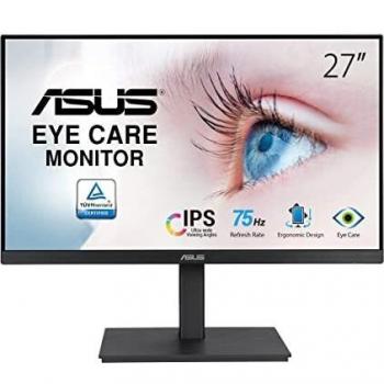 Asus VA27EQSB 27 LED IPS Full HD 16:9 75Hz 5ms Contrasto 1000:1 Low Blue Light Hub USB VGA HDMI DisplayPort 2xUSB Altoparlanti Incorporati Black