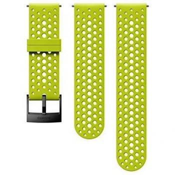 Suunto SS050226000 Correa de sustitución original para todos los relojes Suunto Spartan Sport WRH y Suunto 9, silicona, largo: 22,9 cm, ancho: 24 mm, incluye pasadores de fijación, verde/negro