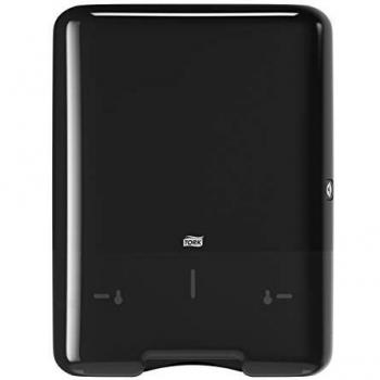 Tork 553008 Dispensador de toallas de mano plegadas en C y ZZ Elevation/Sistema H3 de papel secamanos/Negro