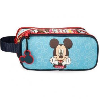 Estuche Mickey Be Cool triple Cremallera azul