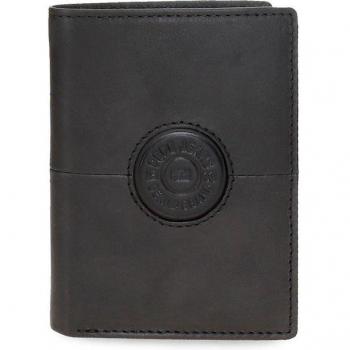Pepe Jeans. Cartera de piel Cracker vertical con monedero Negro