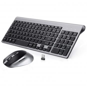 BJL Wireless Keyboard and Mouse Set, Full-Size Silent Slim Numeric Keyboard and Ergonomic 2400 DPI Mouse for PC, Desktop, Computer, Notebook, Laptop, Windows XP/Vista/7/8/10