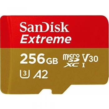 SanDisk Extreme Scheda Di Memoria Microsdxc Da 256 Gb E Adattatore SD Con App Performance A2 E Rescue Pro Deluxe, Rosso Oro