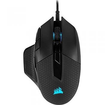 Corsair Nightsword RGB, Regolabile FPS/MOBA Mouse Gaming Ottico (18000 DPI Ottico Sensore, Sistema di Regolazione del Peso, 10 Pulsanti Programmabili, Retroilluminazione LED RGB), Nero