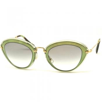 Miu Miu 0MU51RS UFC1E0, Gafas de Sol para Mujer, Verde (Transparent Green/Green/Green), 52