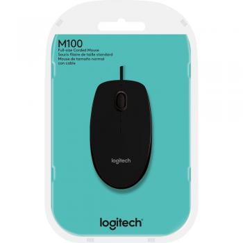Mouse Ottico Logitech M100 USB Cablato Nero