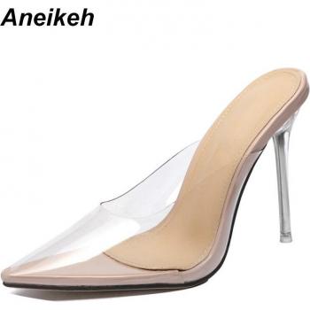 Sandales Cristal Transparent à Talons Hauts Aneikeh