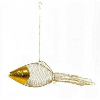 Colgante de Metal Pez Dorado 34x100x30cm