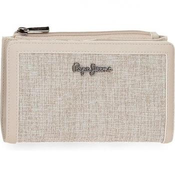 Cartera Pepe Jeans Maddie beige con tarjetero