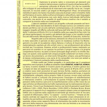 Habitat, Habitus, Humus. M'Arte 2015. Opere ed istallazioni di arte contemporanea in un borgo antico (Montegemoli-Pomarance-Querceto-Volterra, 3-14 Giugno 2015)