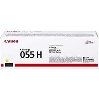 Canon Cartuccia 055 H Y TONER Giallo, Rendimento 5.900 Pagine, Imballo in cartone