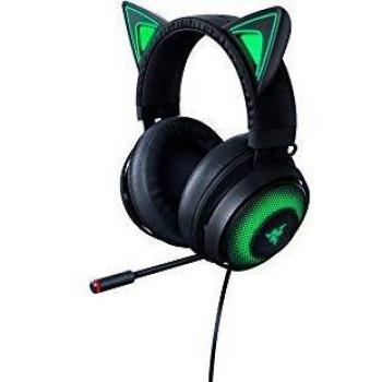 Razer kraken kitty edition cuffieusb con orecchie da gatto razer e chroma illuminazione reattiva allo streaming microfono con funzione di cancellazione attiva del rumore nero