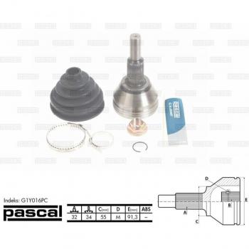 Jogo de Apoios de Transmissão PASCAL G1Y016PC