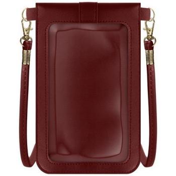 Bandolera Burdeos para Smartphone con Ventana Táctil y Cordón de 1.40m