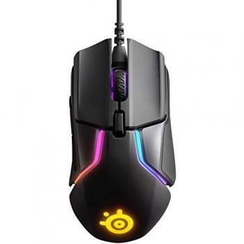 Mouse da gioco ergonomico USB Ottico Nero 7 Tasti 12000 dpi Illuminato
