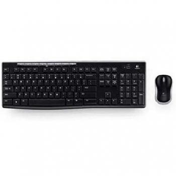 Logitech Wireless Combo MK270 Portuguese Keyboard, Black