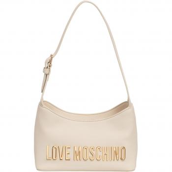 Bolso de hombro Love Moschino beige con cremallera