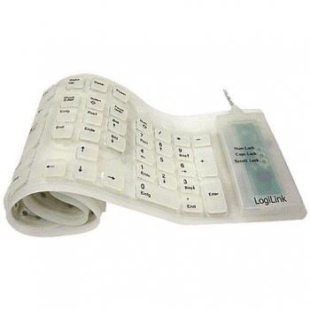 Tastiera LogiLink Flessibile Bianco