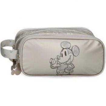 Estuche Mickey 100 triple compartimento gris