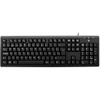 V7 Tastiera USB cablato con interruttore meccanico QWERTY nero